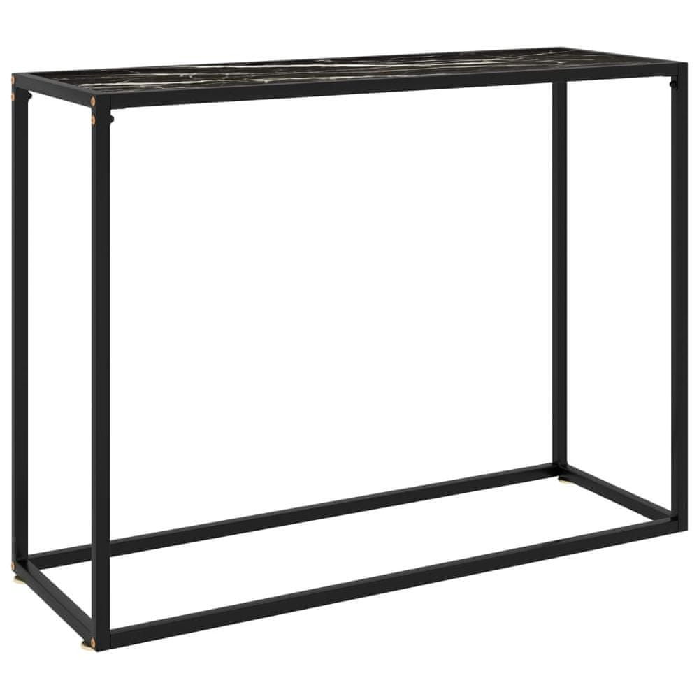 Vidaxl Konzolový stolík čierny 100x35x75 cm tvrdené sklo